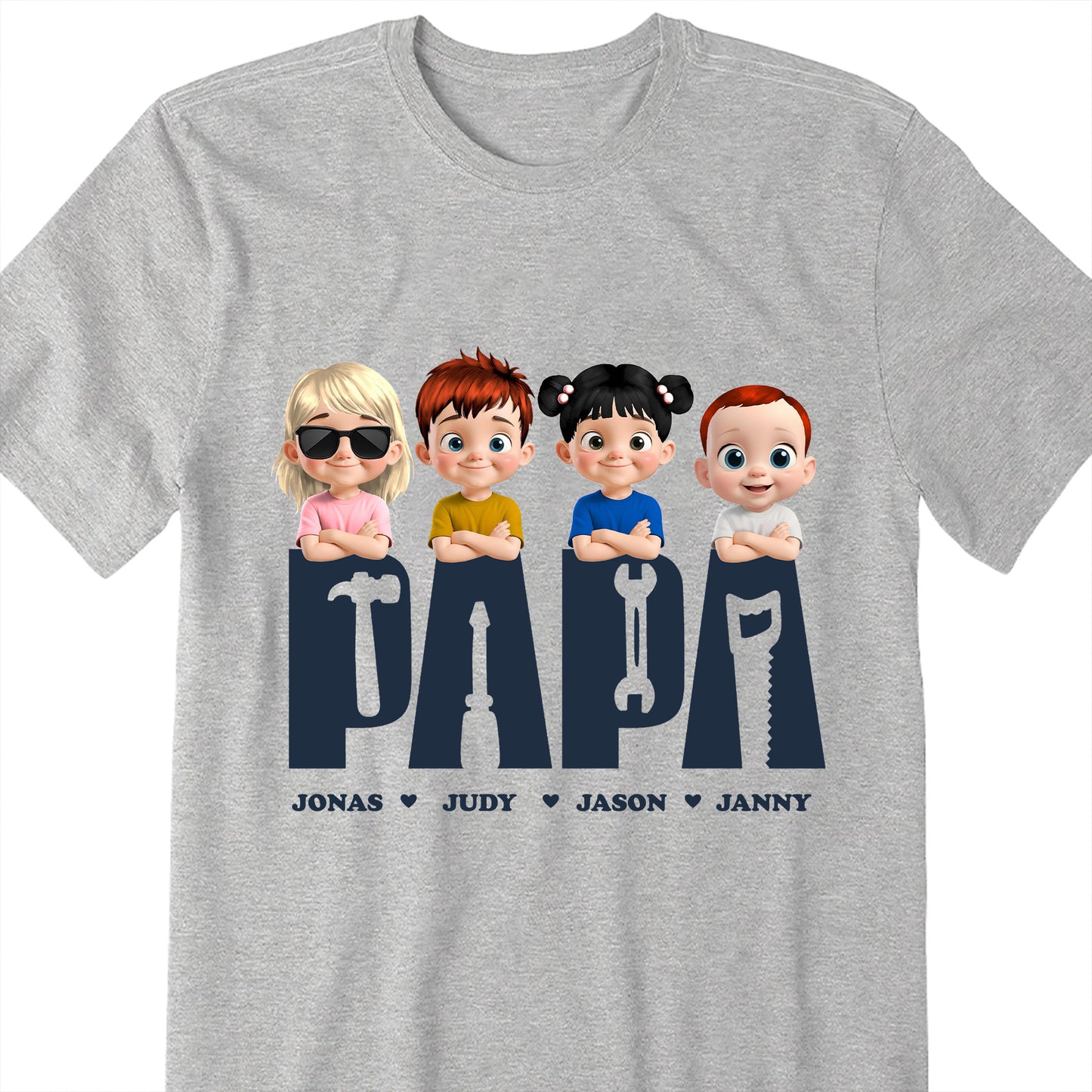 Celebrate Your Family With Custom Cartoon Designs, Cartoon Children And Tools