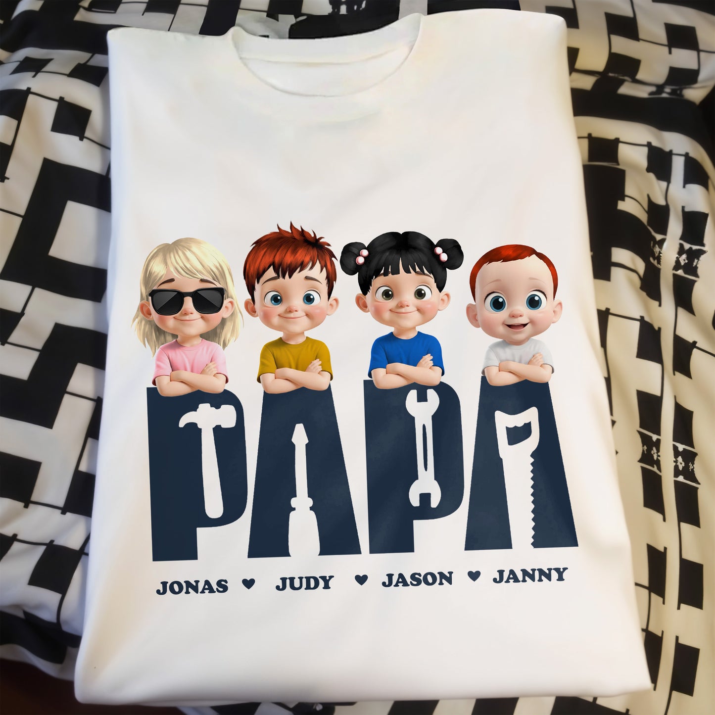 Celebrate Your Family With Custom Cartoon Designs, Cartoon Children And Tools