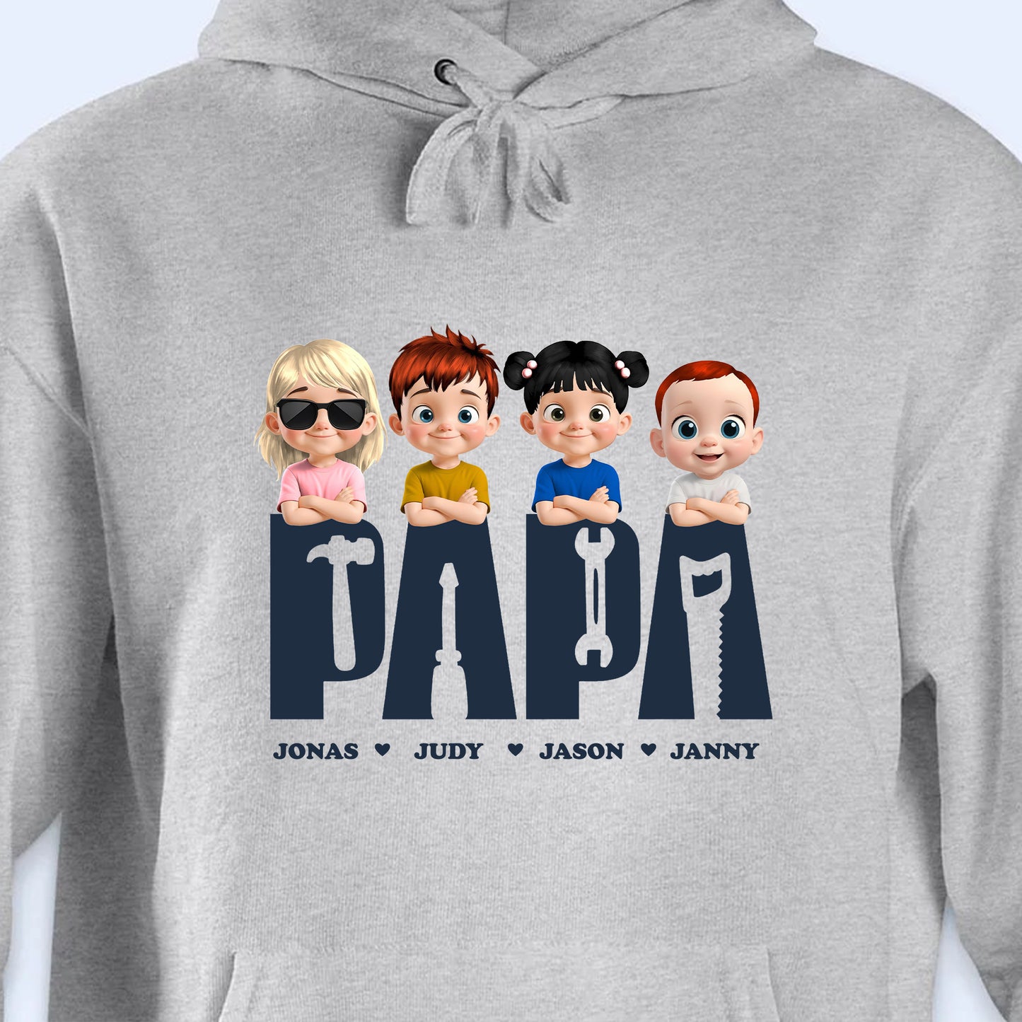 Celebrate Your Family With Custom Cartoon Designs, Cartoon Children And Tools