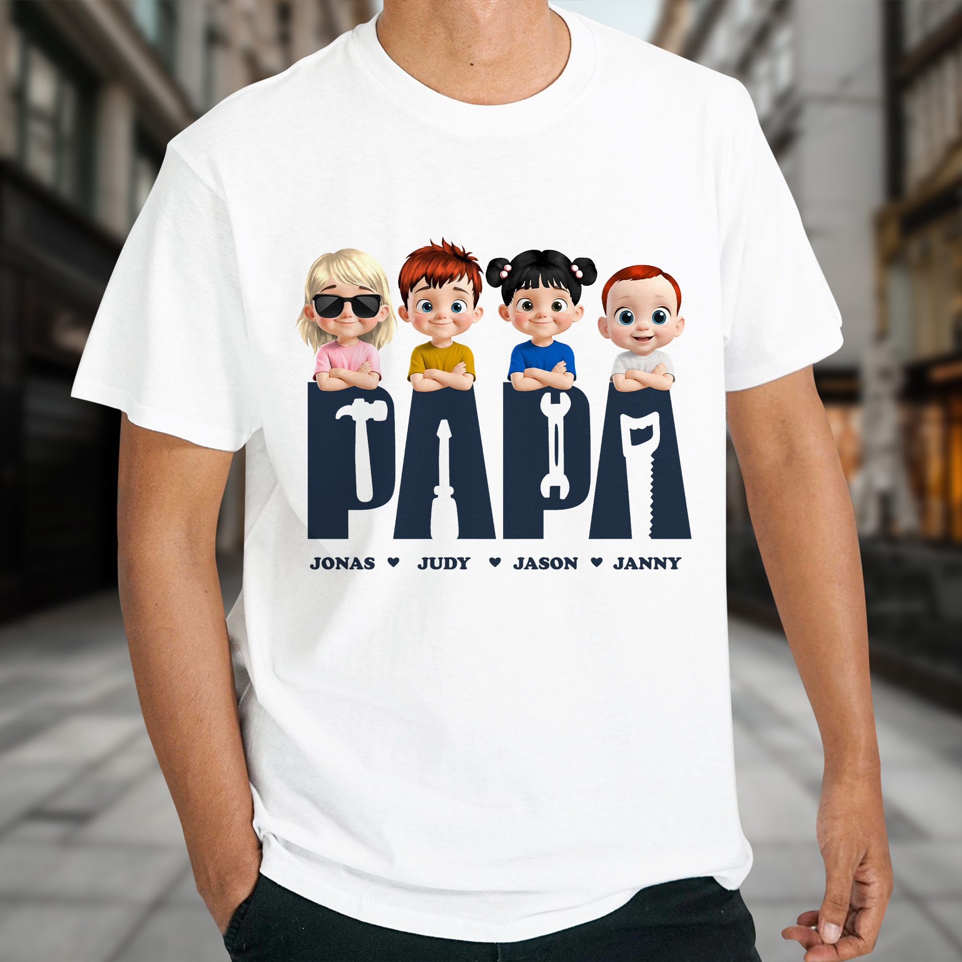 Celebrate Your Family With Custom Cartoon Designs, Cartoon Children And Tools