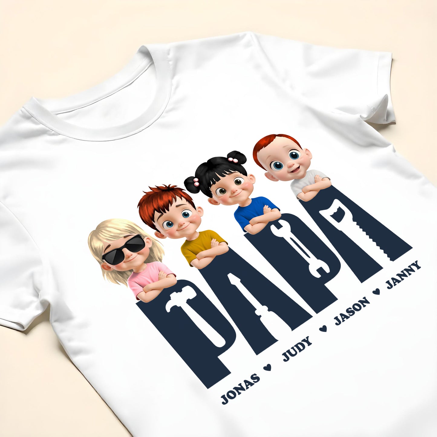 Celebrate Your Family With Custom Cartoon Designs, Cartoon Children And Tools