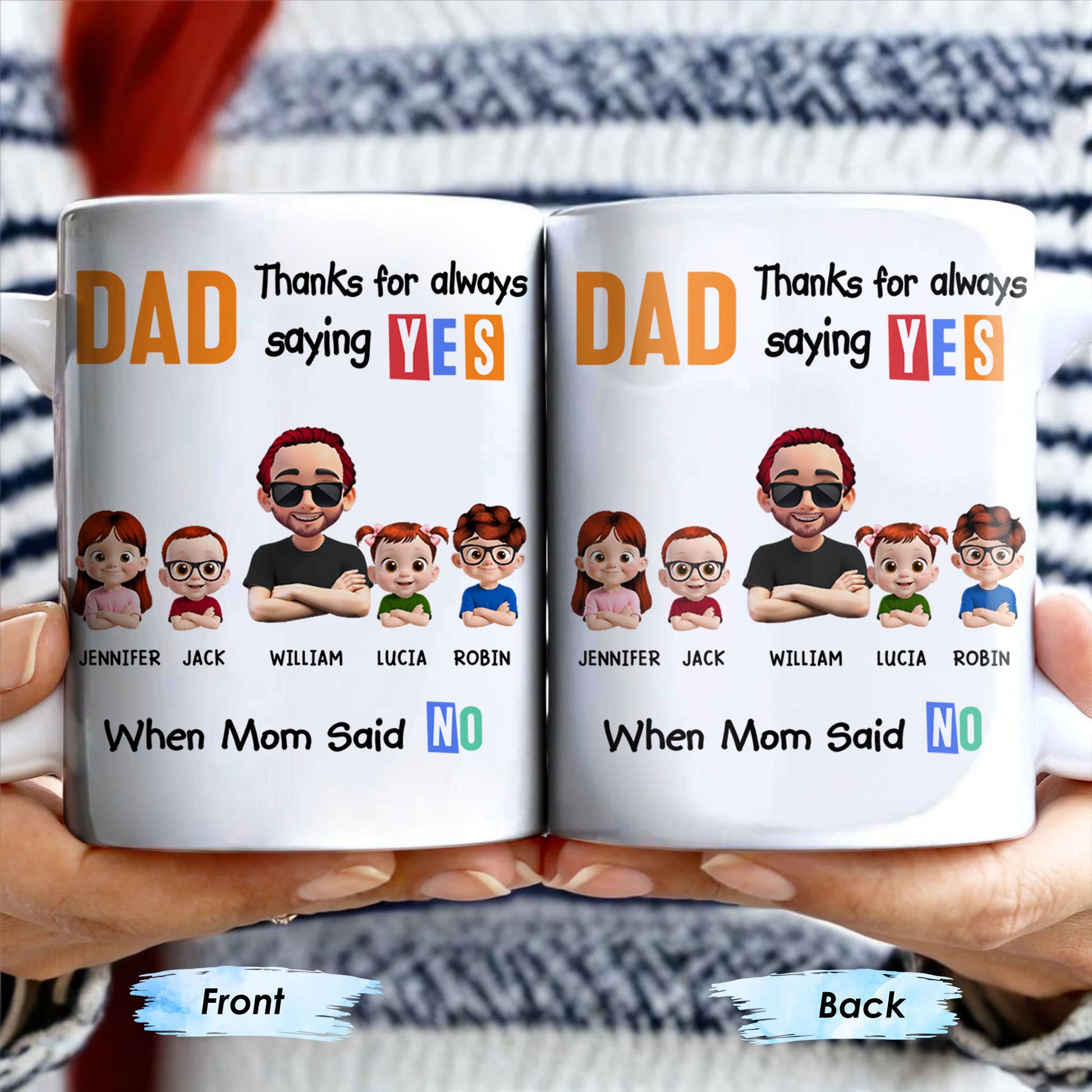 Dad Thanks For Always Saying YES When Mom Said NO, Cartoon Characters