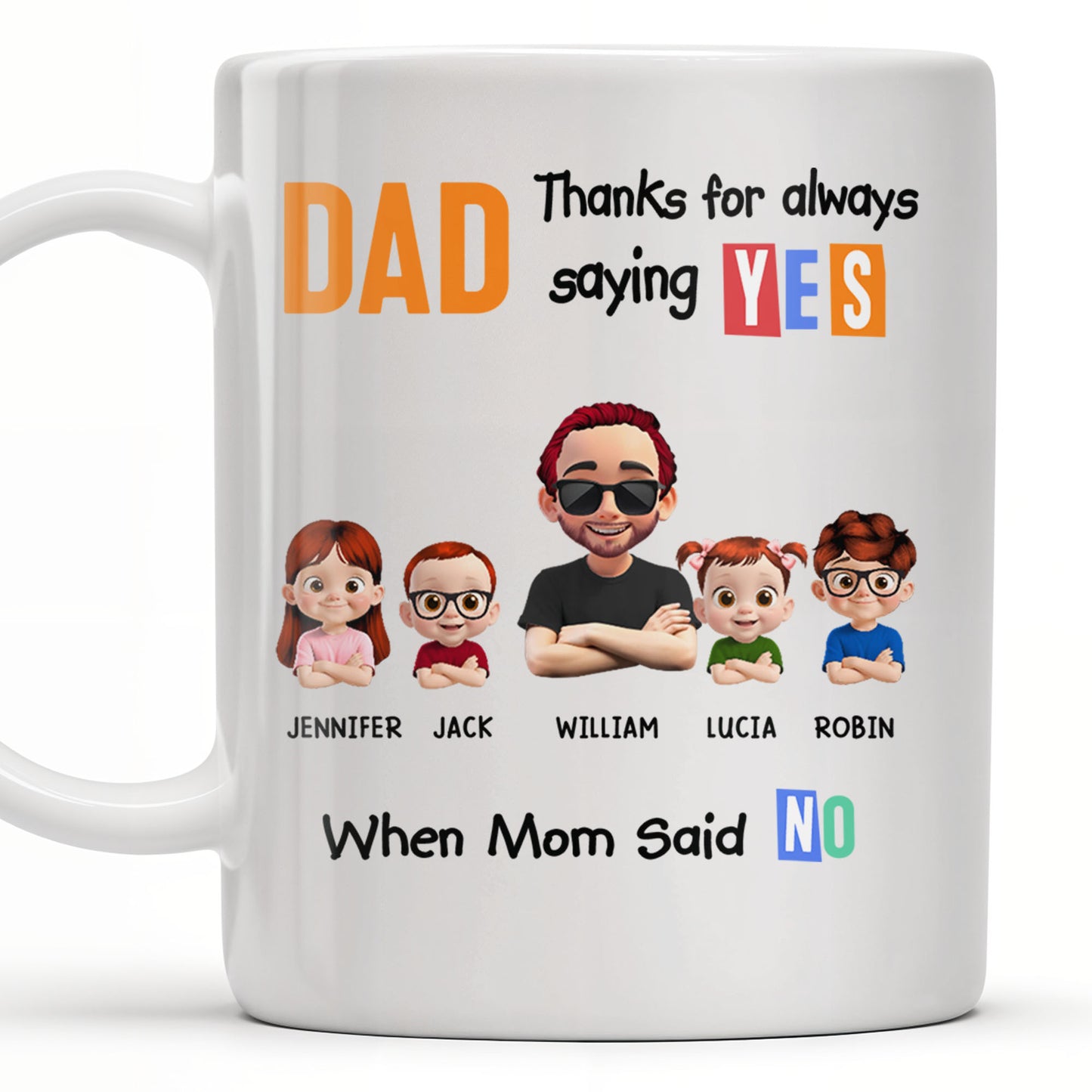 Dad Thanks For Always Saying YES When Mom Said NO, Cartoon Characters