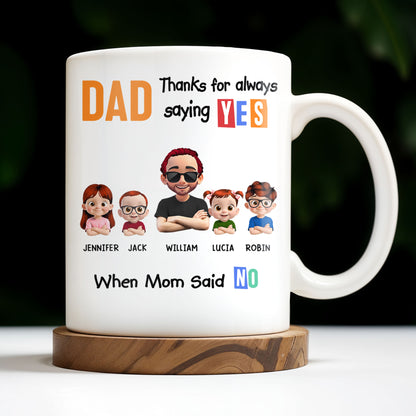 Dad Thanks For Always Saying YES When Mom Said NO, Cartoon Characters
