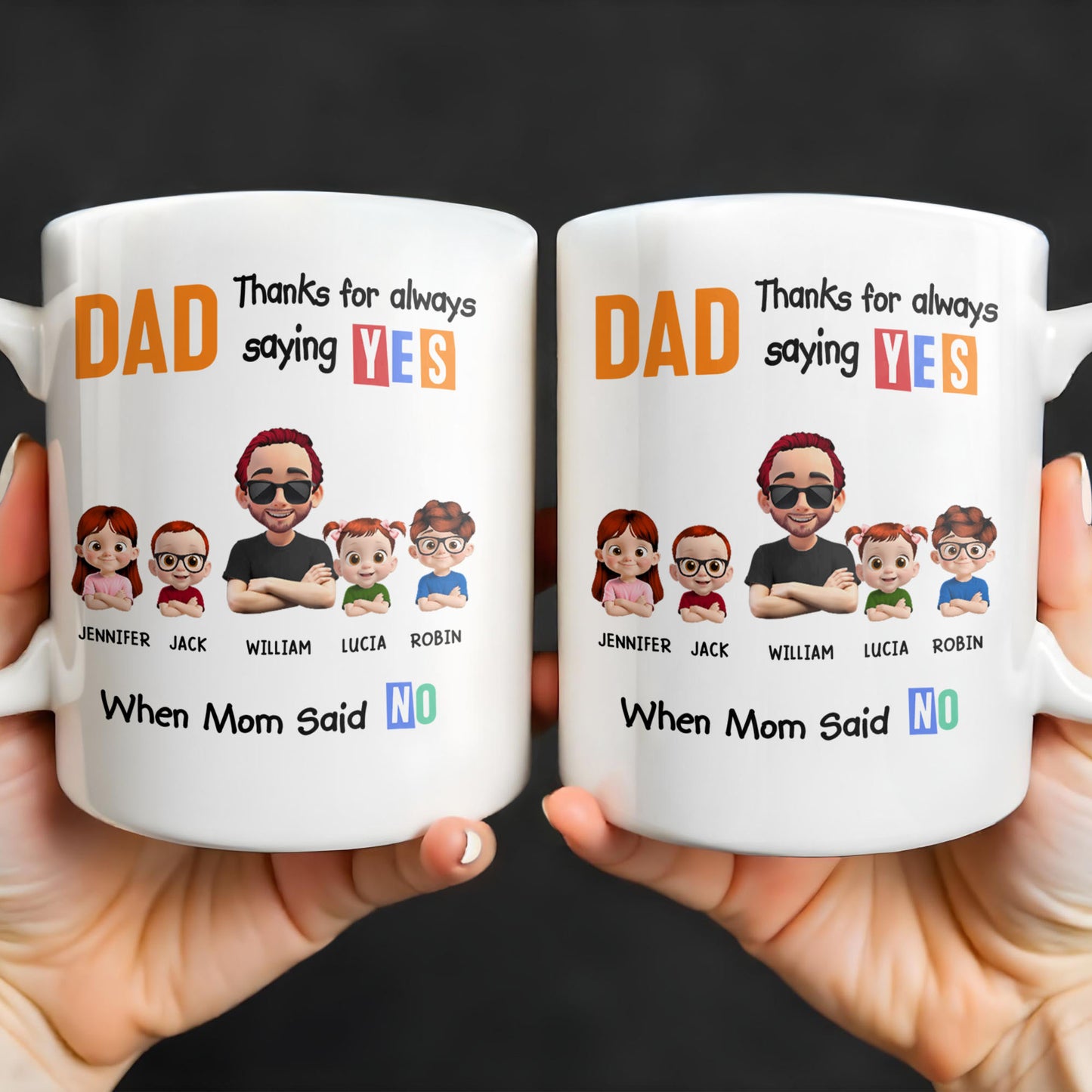 Dad Thanks For Always Saying YES When Mom Said NO, Cartoon Characters