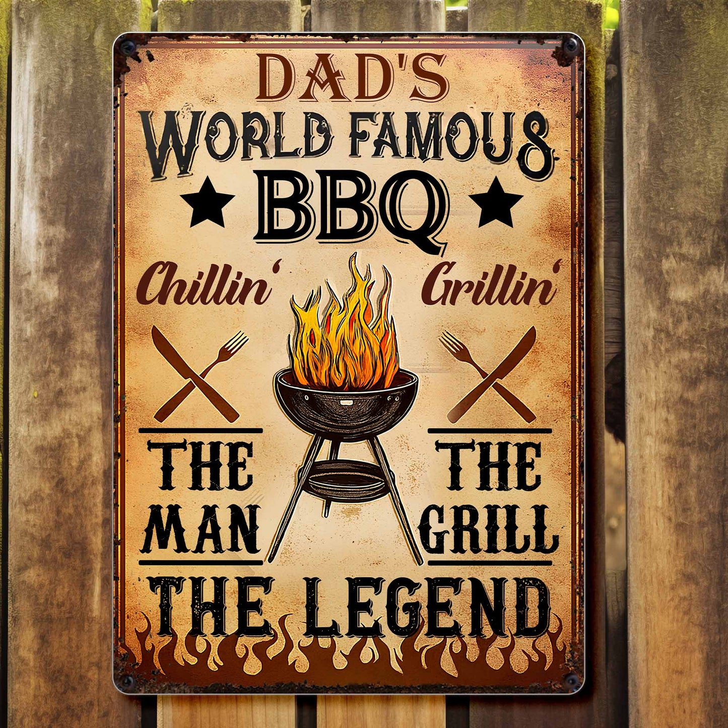 Dad's World Famous BBQ The Man The Grill The Legend