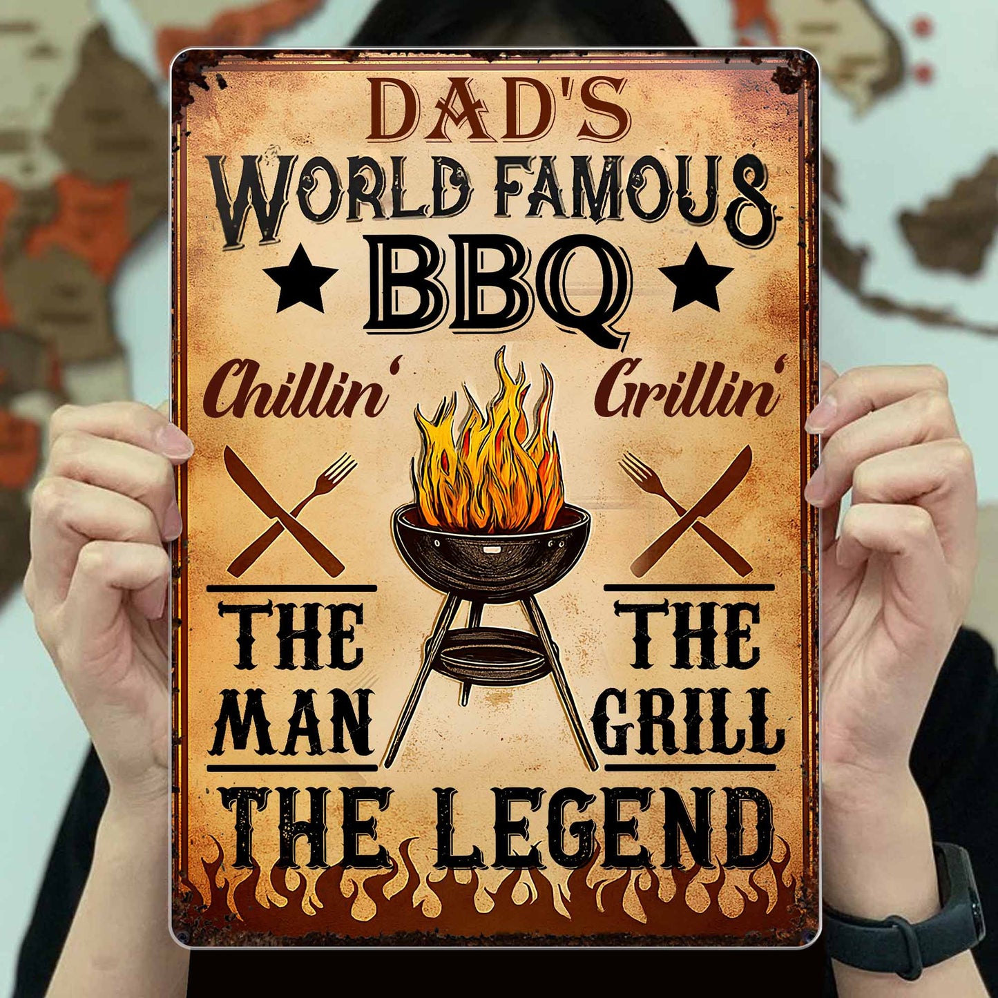 Dad's World Famous BBQ The Man The Grill The Legend