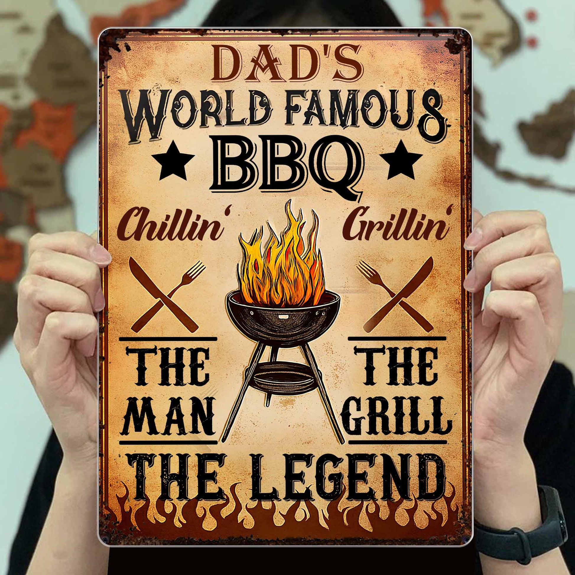 Dad's World Famous BBQ The Man The Grill The Legend
