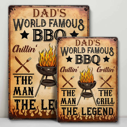Dad's World Famous BBQ The Man The Grill The Legend