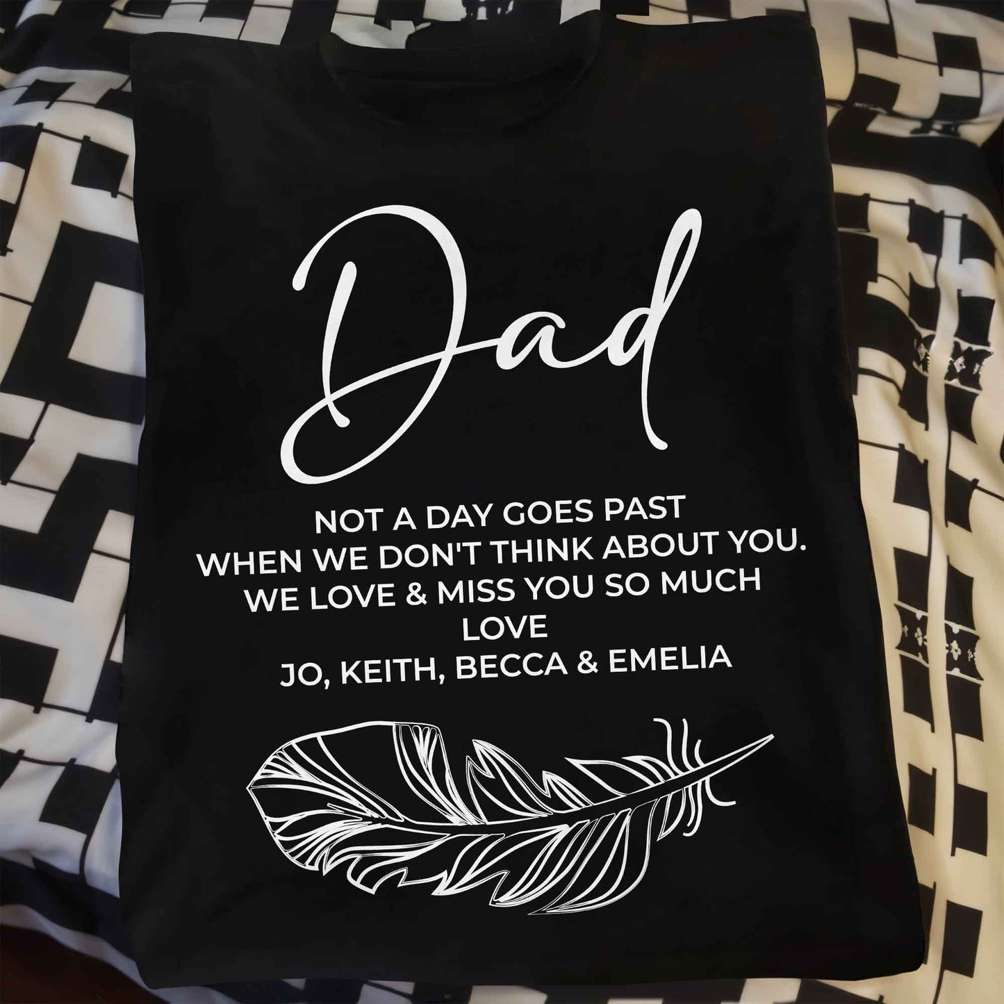 Dad, Not A Day Goes Past When We Don't Think About You, Feather
