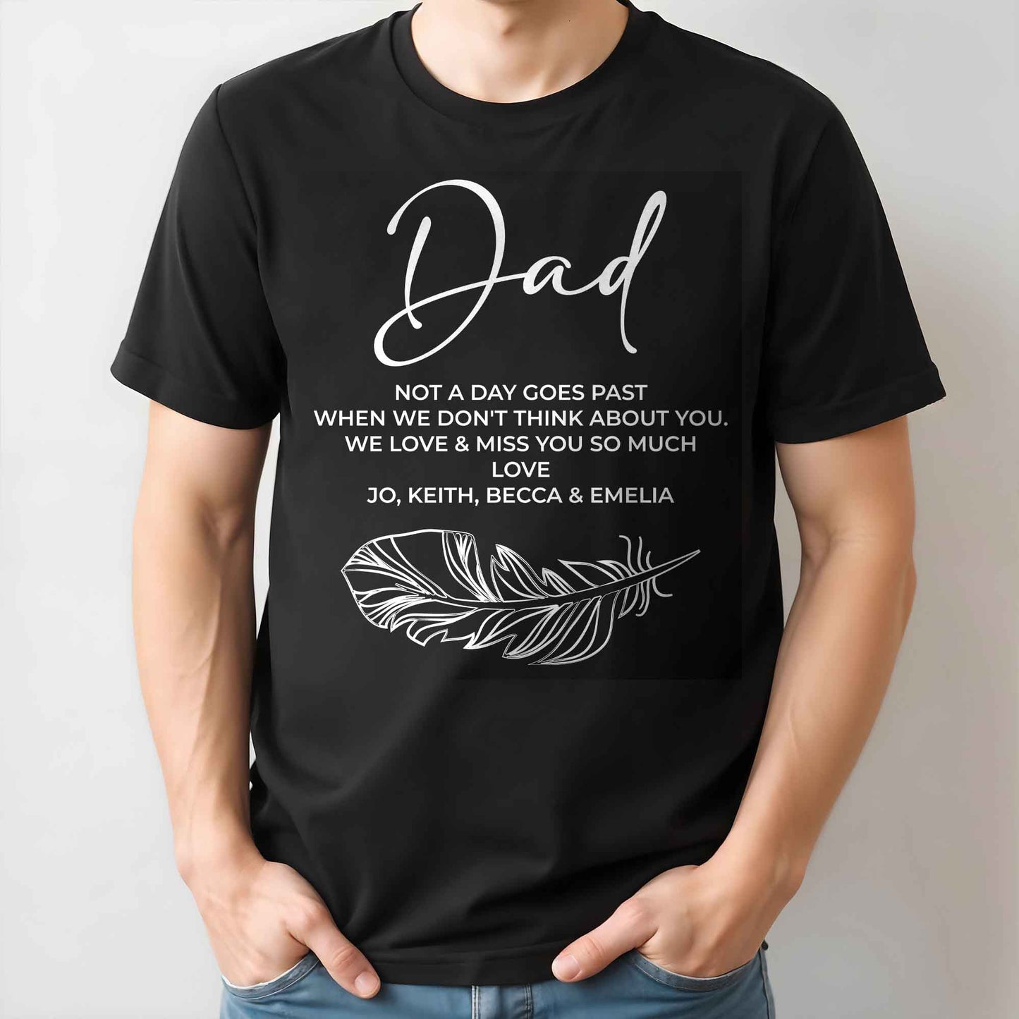 Dad, Not A Day Goes Past When We Don't Think About You, Feather