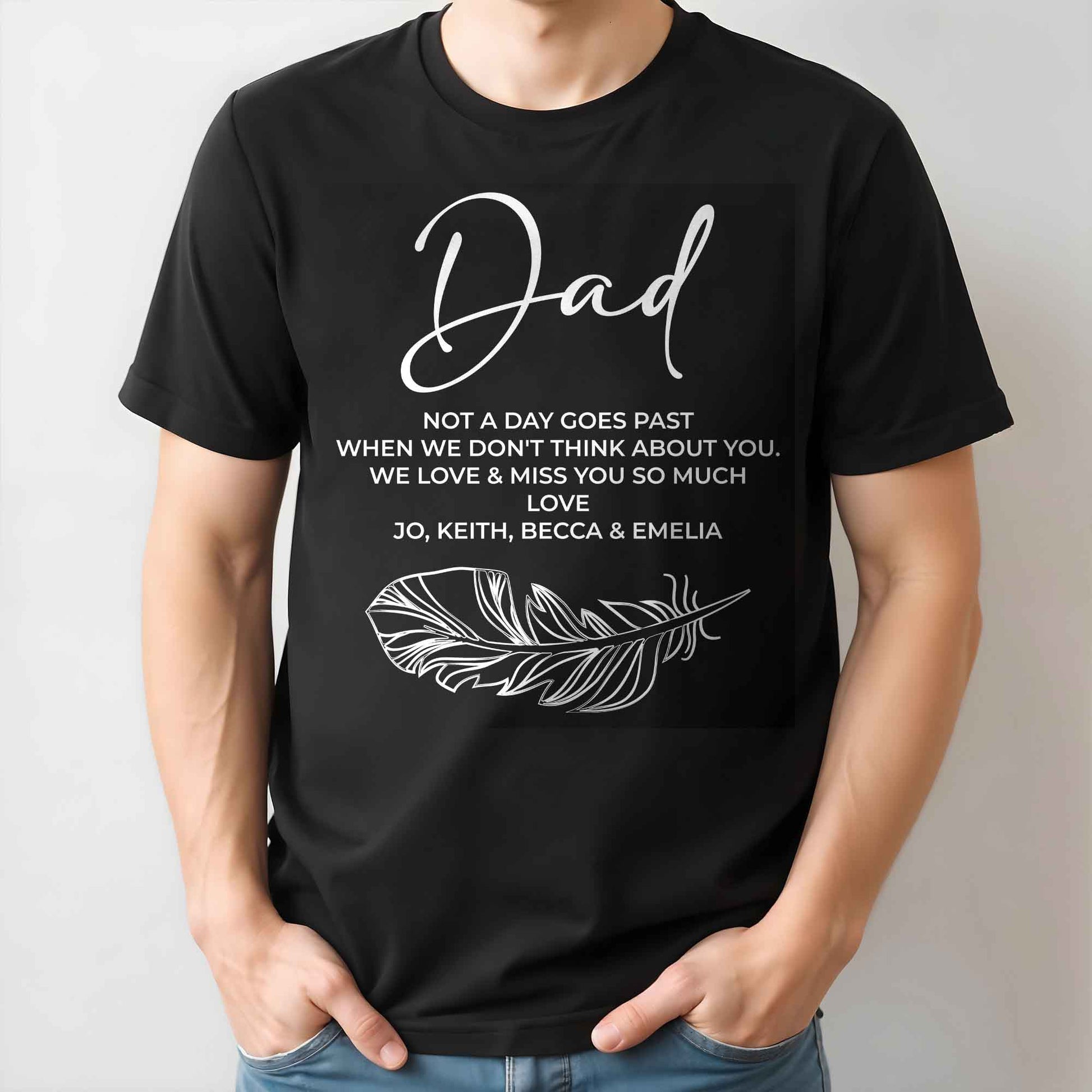 Dad, Not A Day Goes Past When We Don't Think About You, Feather
