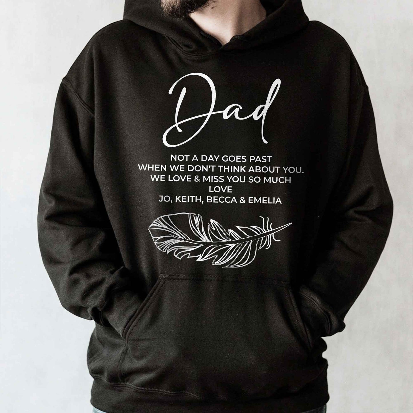 Dad, Not A Day Goes Past When We Don't Think About You, Feather