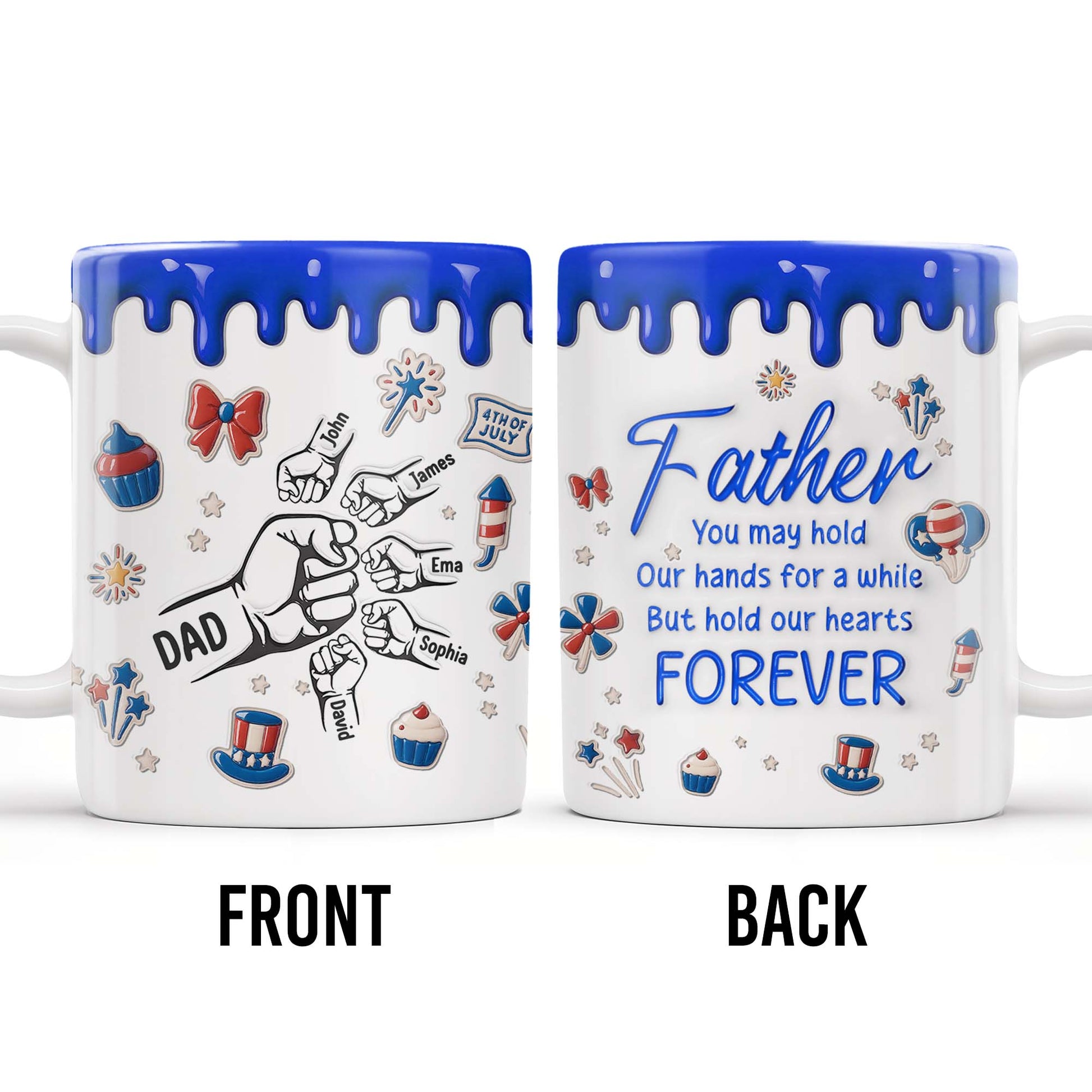 Father, You May Hold Our Hands For A While But Hold Our Hearts Forever, American Flag Balloon, Top Hat