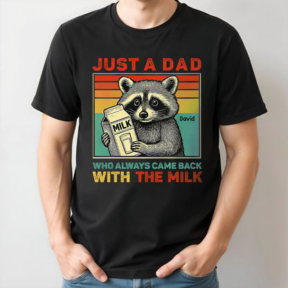Just A Dad Who Always Came Back With The Milk, Raccoon and Milk Carton