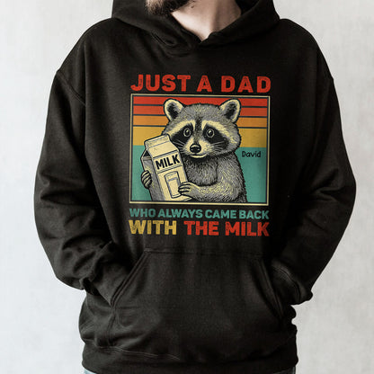 Just A Dad Who Always Came Back With The Milk, Raccoon and Milk Carton