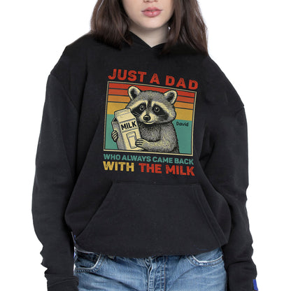 Just A Dad Who Always Came Back With The Milk, Raccoon and Milk Carton