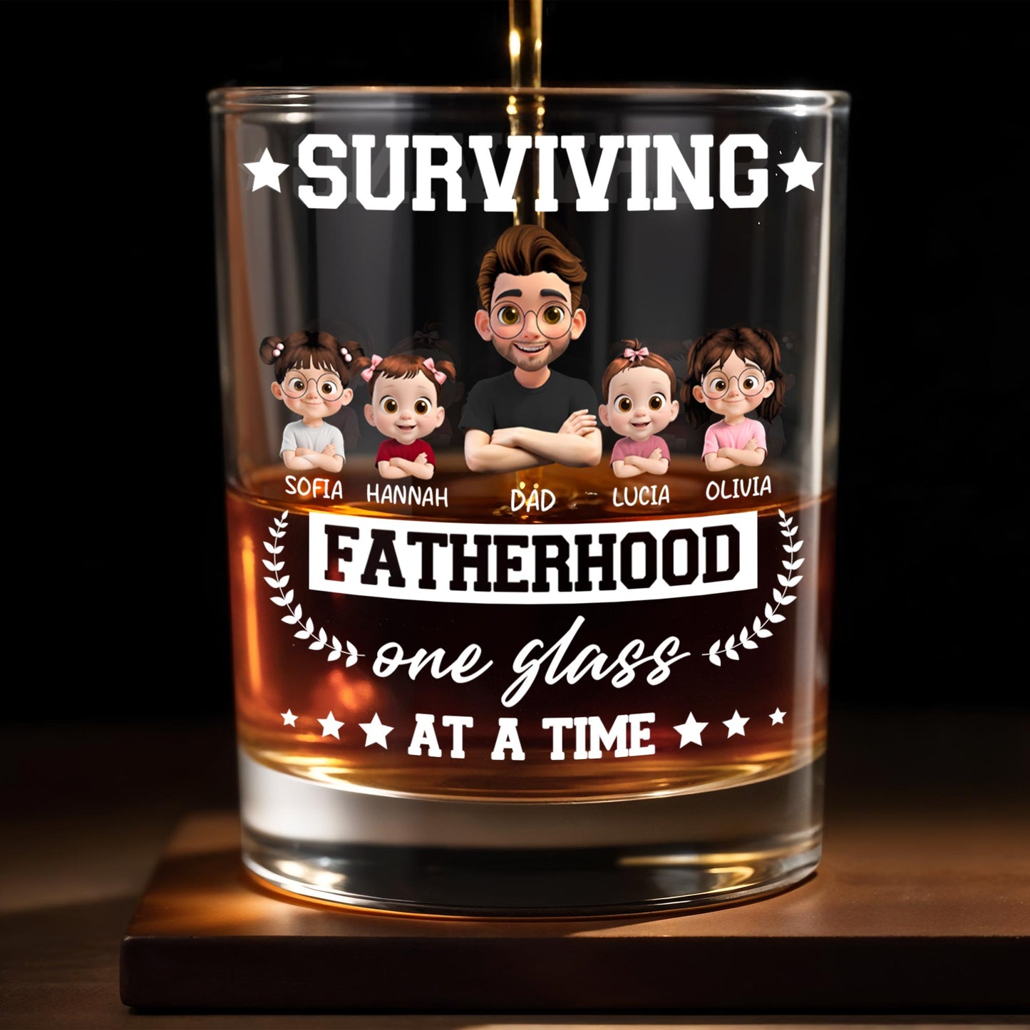 Surviving Fatherhood One Glass At A Time, Cartoon Family