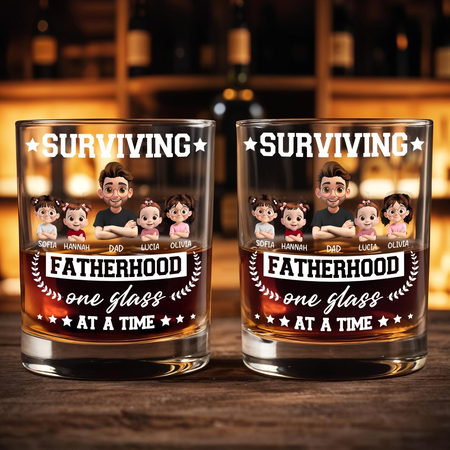 Surviving Fatherhood One Glass At A Time, Cartoon Family