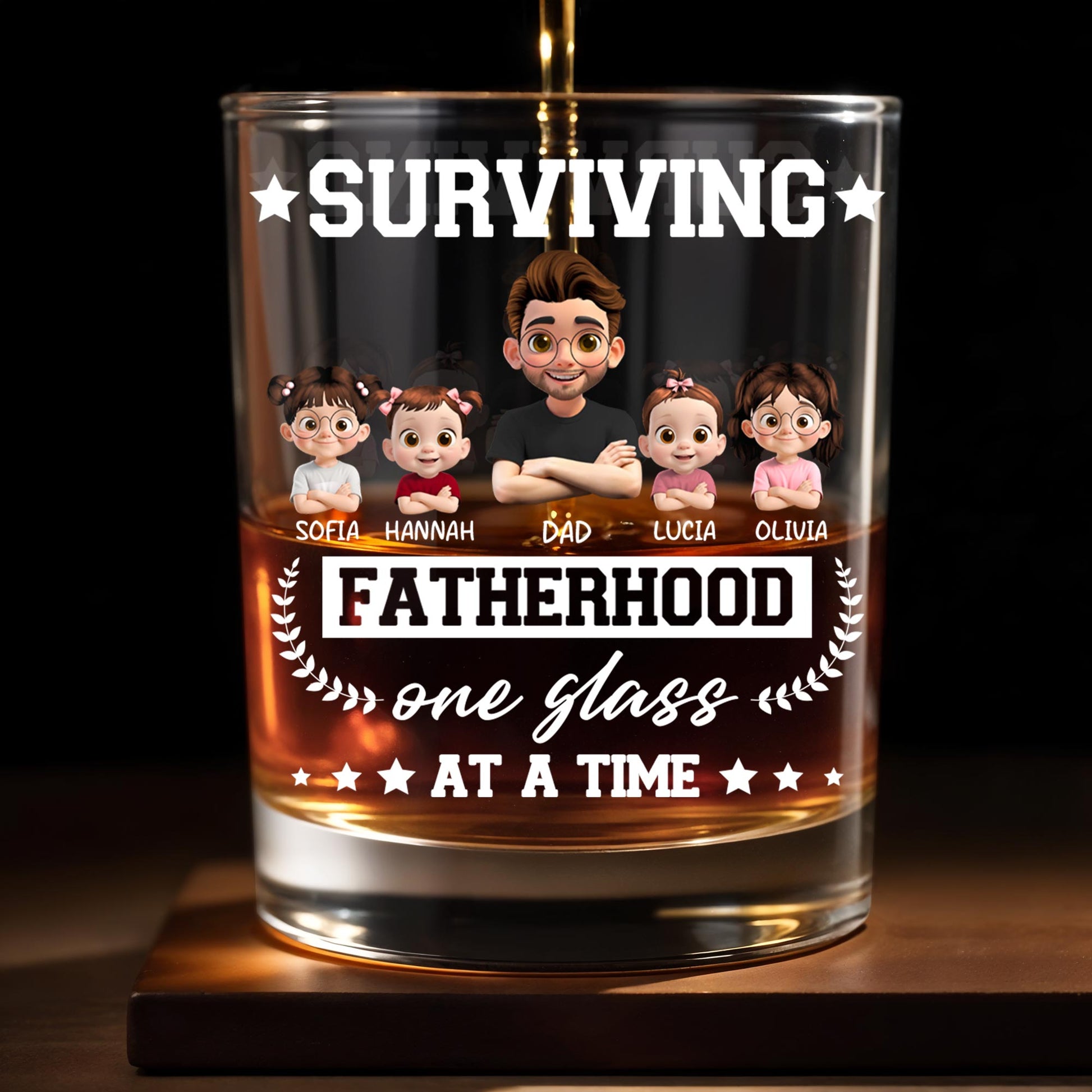 Surviving Fatherhood One Glass At A Time, Cartoon Family