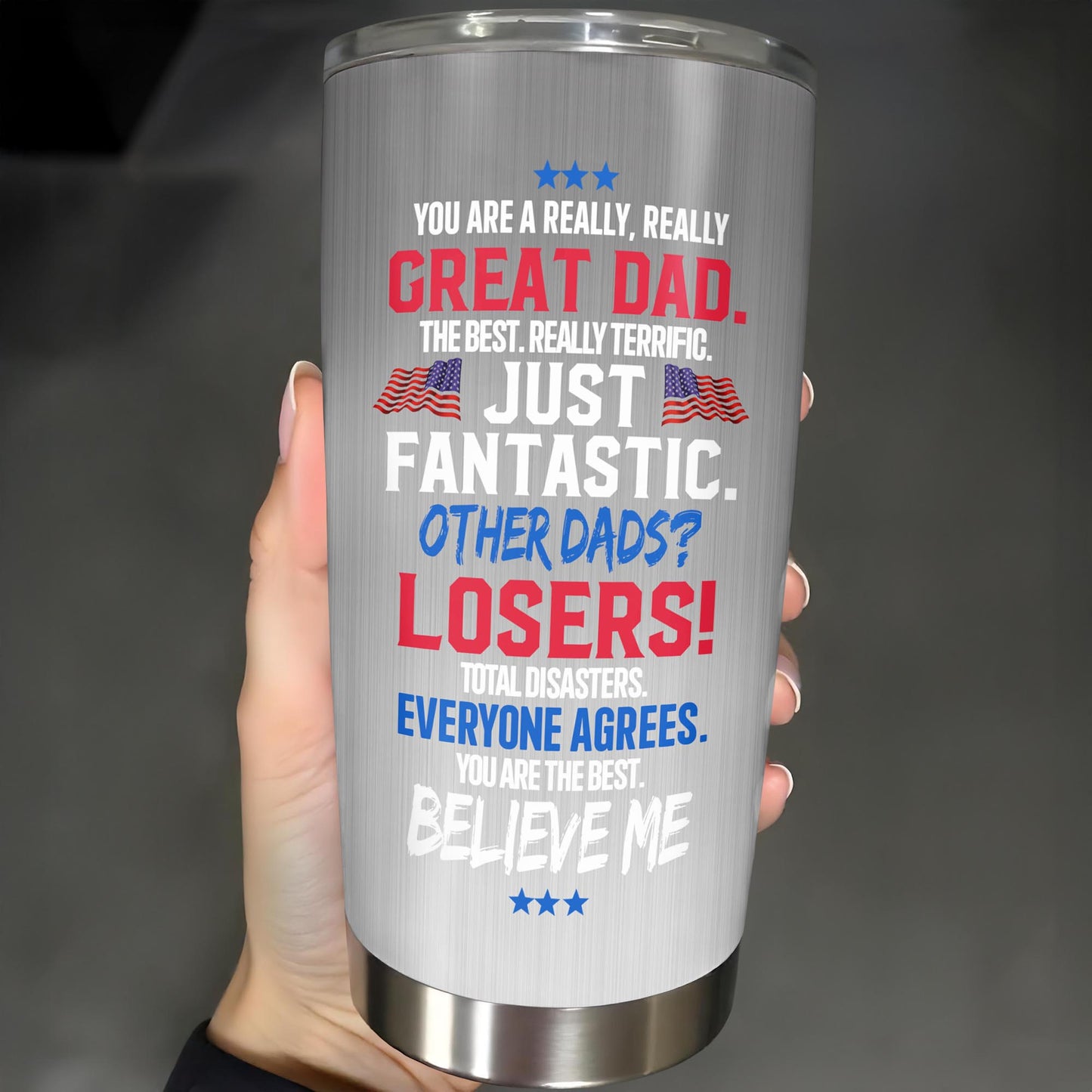 You Are A Really, Really Great Dad, American Flag And Cartoon Character