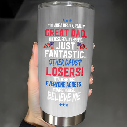 You Are A Really, Really Great Dad, American Flag And Cartoon Character