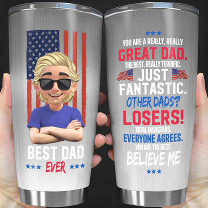 You Are A Really, Really Great Dad, American Flag And Cartoon Character