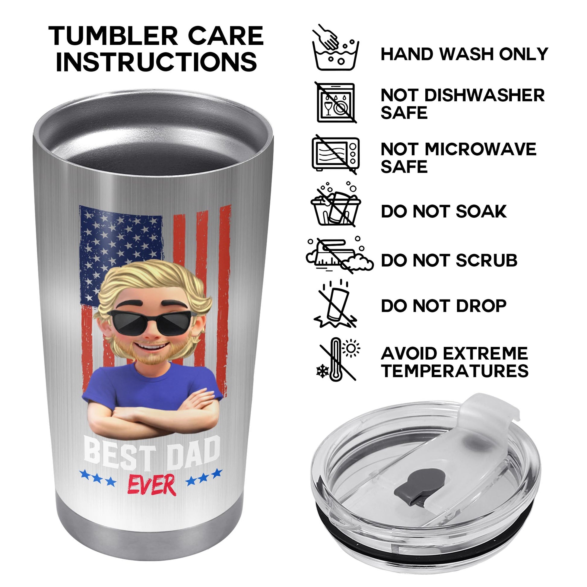 You Are A Really, Really Great Dad, American Flag And Cartoon Character