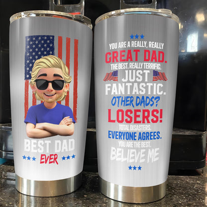 You Are A Really, Really Great Dad, American Flag And Cartoon Character