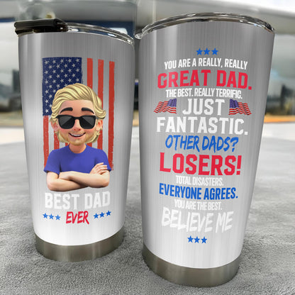 You Are A Really, Really Great Dad, American Flag And Cartoon Character