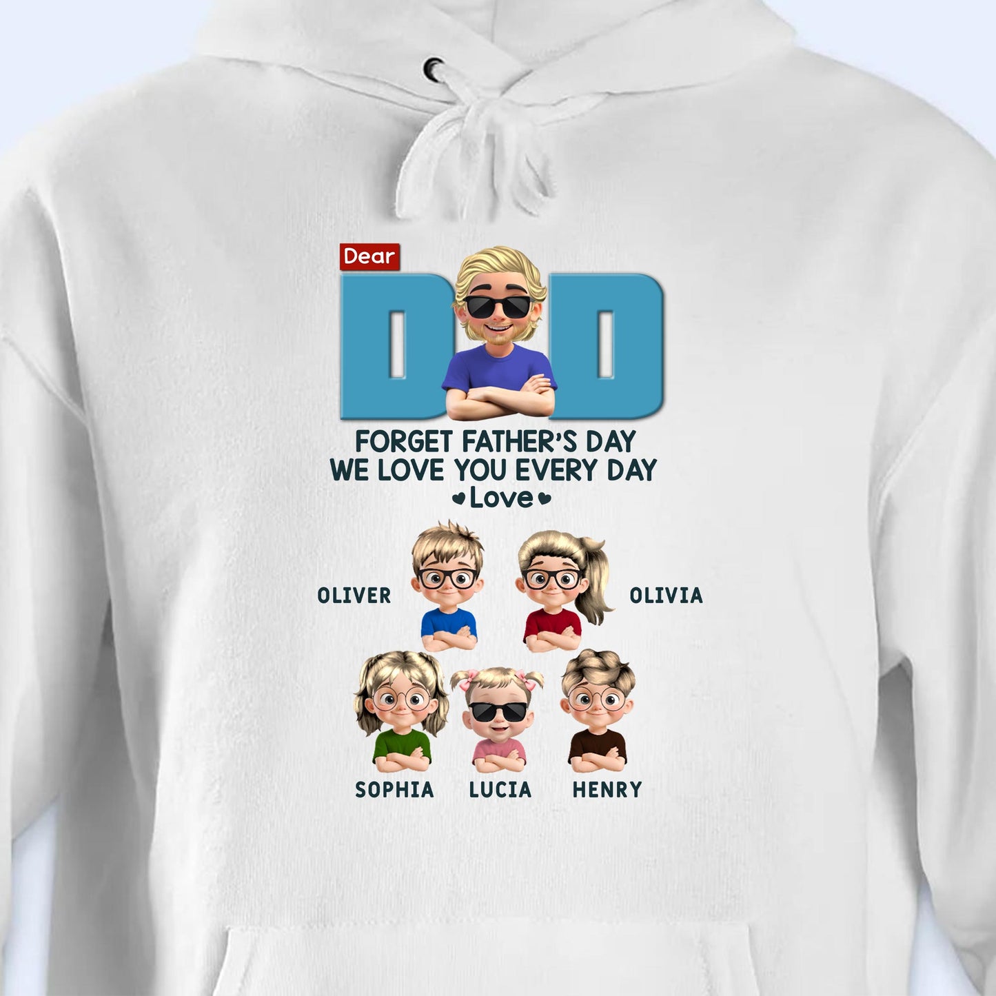 Dear Dad, Forget Father's Day We Love You Every Day, Cartoon Characters