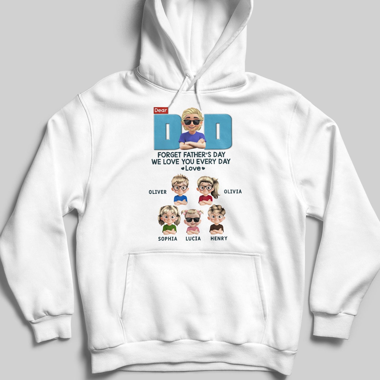 Dear Dad, Forget Father's Day We Love You Every Day, Cartoon Characters