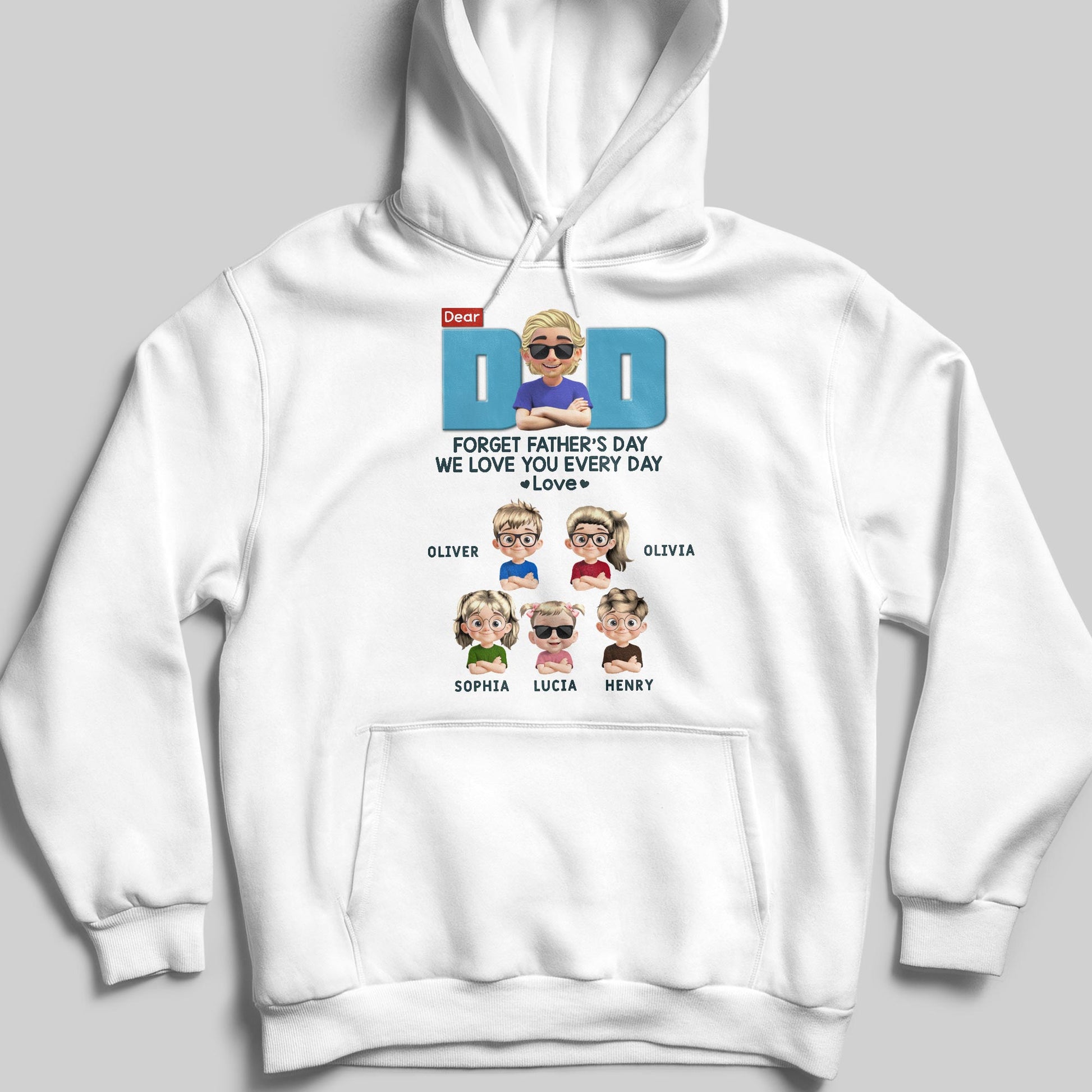 Dear Dad, Forget Father's Day We Love You Every Day, Cartoon Characters