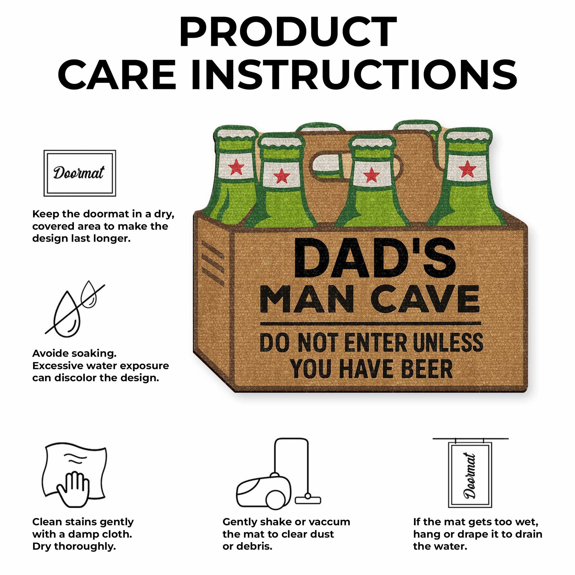 Dad's Man Cave, Beer Mugs Do Not Enter Without Beer