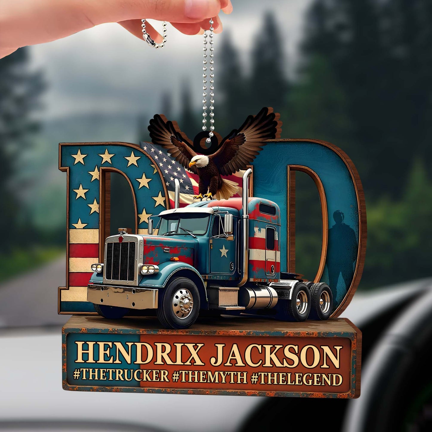 #TheTrucker #TheMyth #TheLegend, Truck, Eagle and American Flag