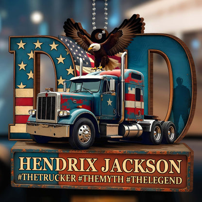 #TheTrucker #TheMyth #TheLegend, Truck, Eagle and American Flag