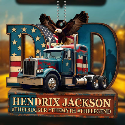 #TheTrucker #TheMyth #TheLegend, Truck, Eagle and American Flag