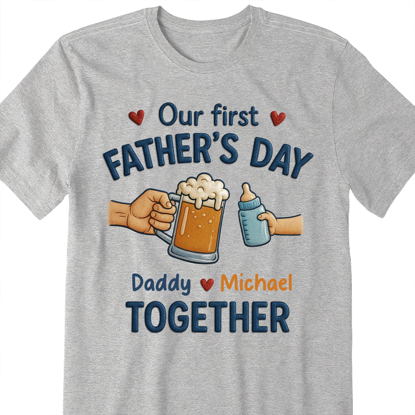 Our First Father's Day Daddy And Baby First Father's Day Beer Mug and Baby Bottle
