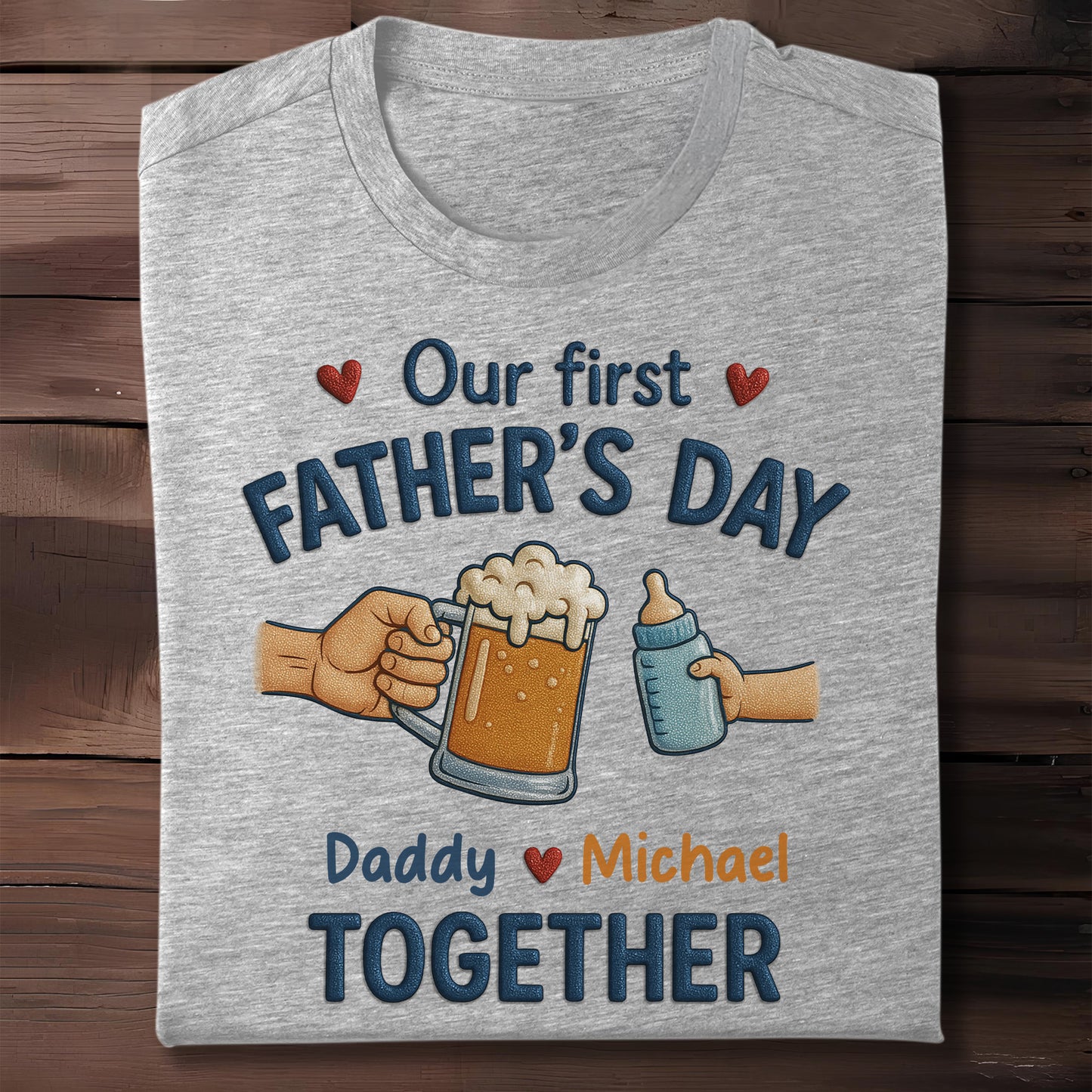 Our First Father's Day Daddy And Baby First Father's Day Beer Mug and Baby Bottle