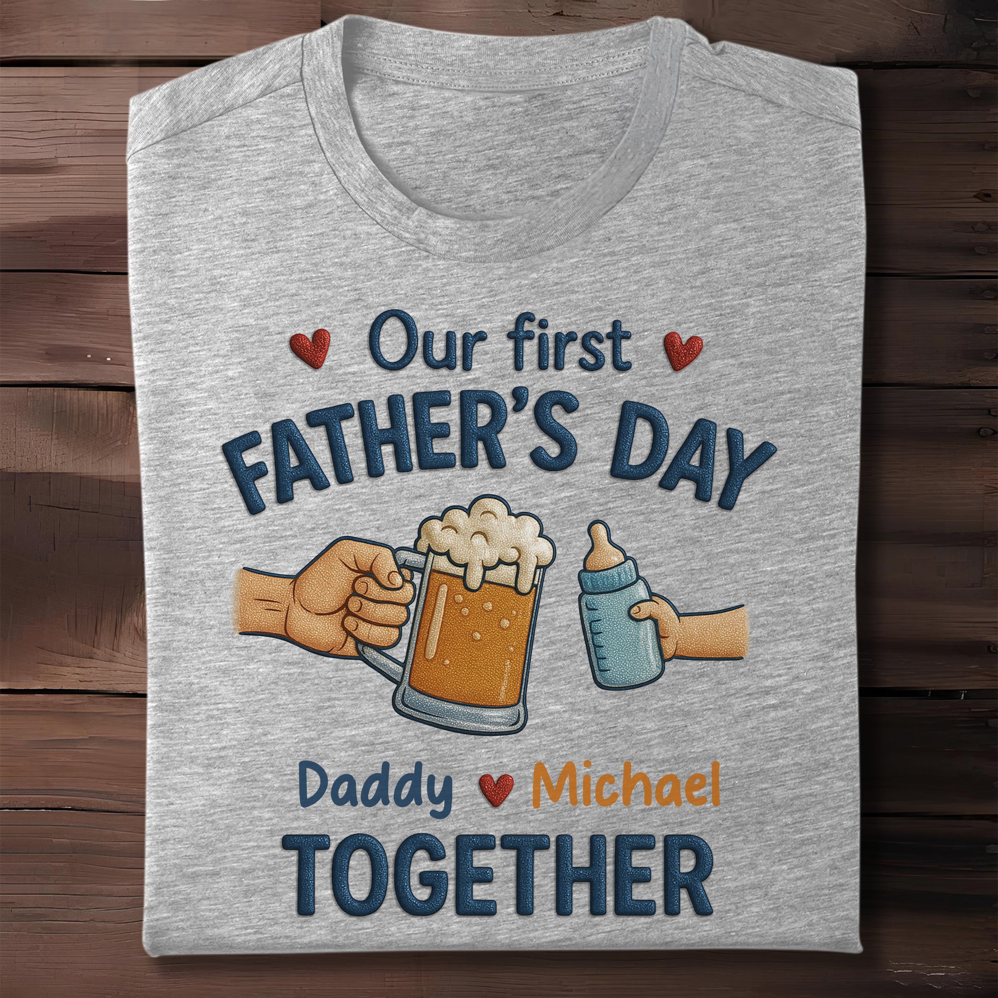 Our First Father's Day Daddy And Baby First Father's Day Beer Mug and Baby Bottle