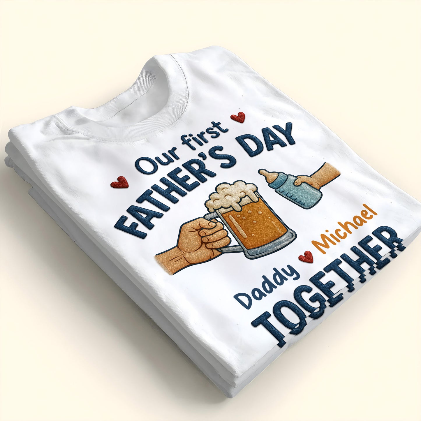 Our First Father's Day Daddy And Baby First Father's Day Beer Mug and Baby Bottle