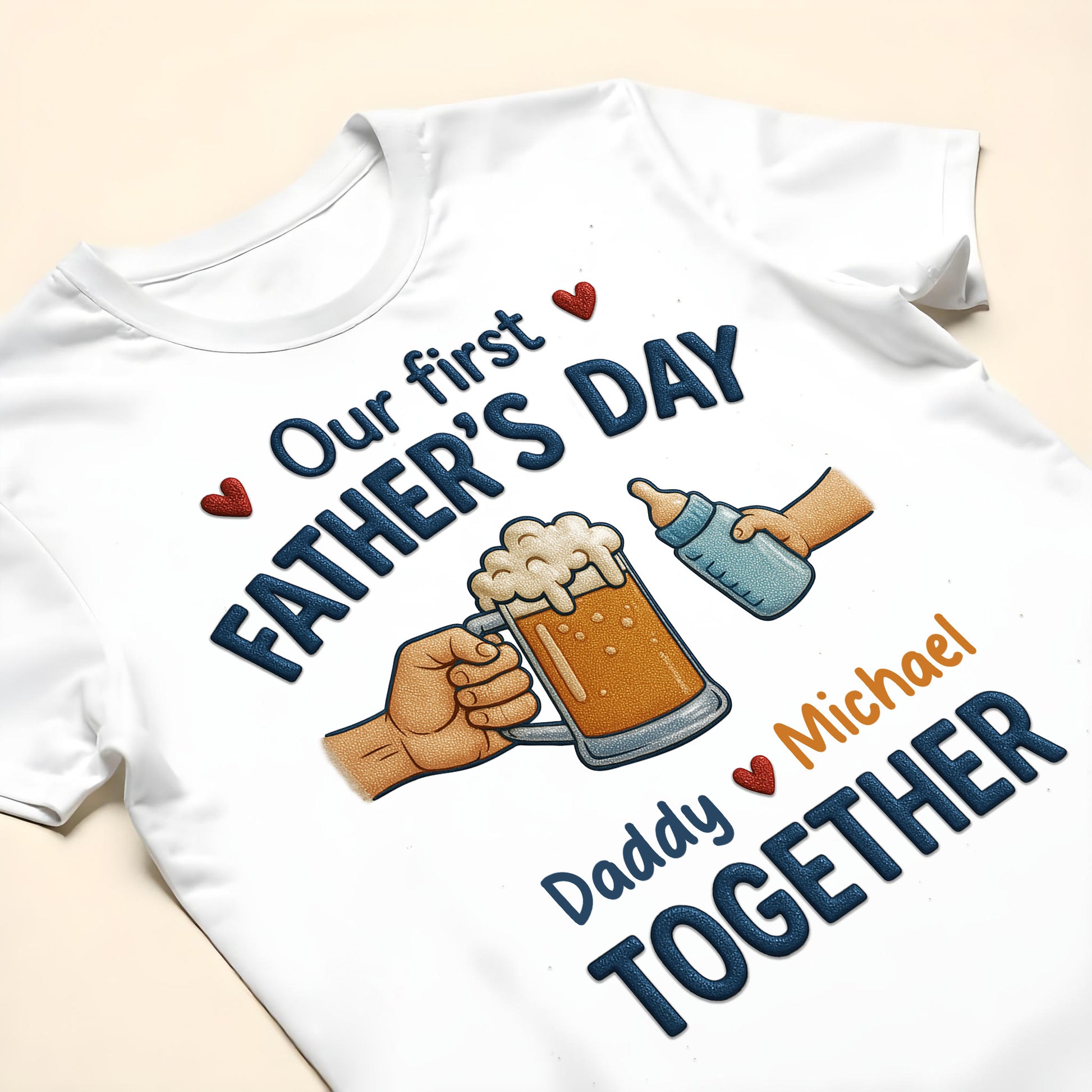 Our First Father's Day Daddy And Baby First Father's Day Beer Mug and Baby Bottle