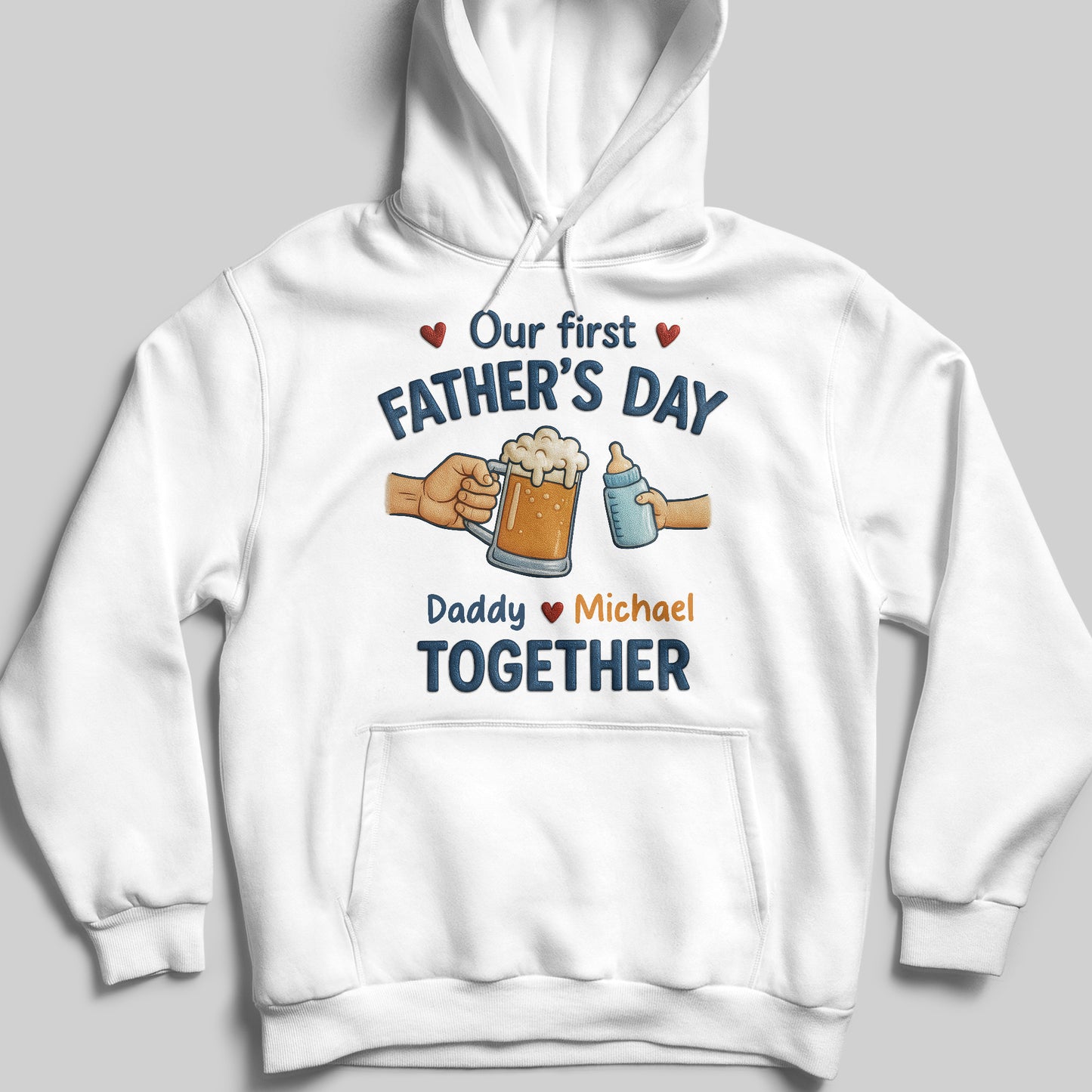 Our First Father's Day Daddy And Baby First Father's Day Beer Mug and Baby Bottle