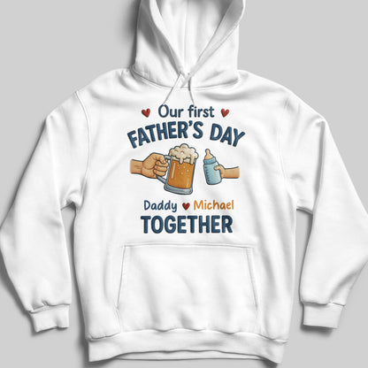 Our First Father's Day Daddy And Baby First Father's Day Beer Mug and Baby Bottle