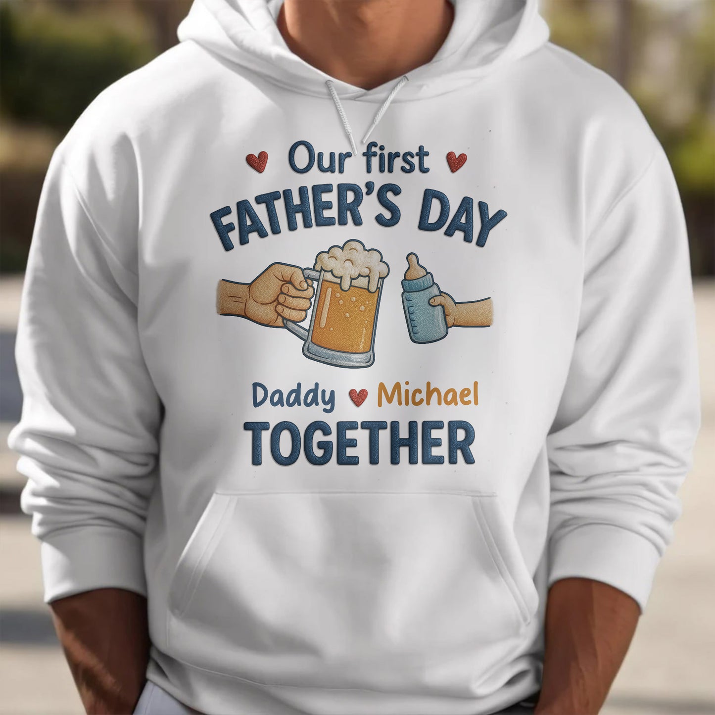 Our First Father's Day Daddy And Baby First Father's Day Beer Mug and Baby Bottle