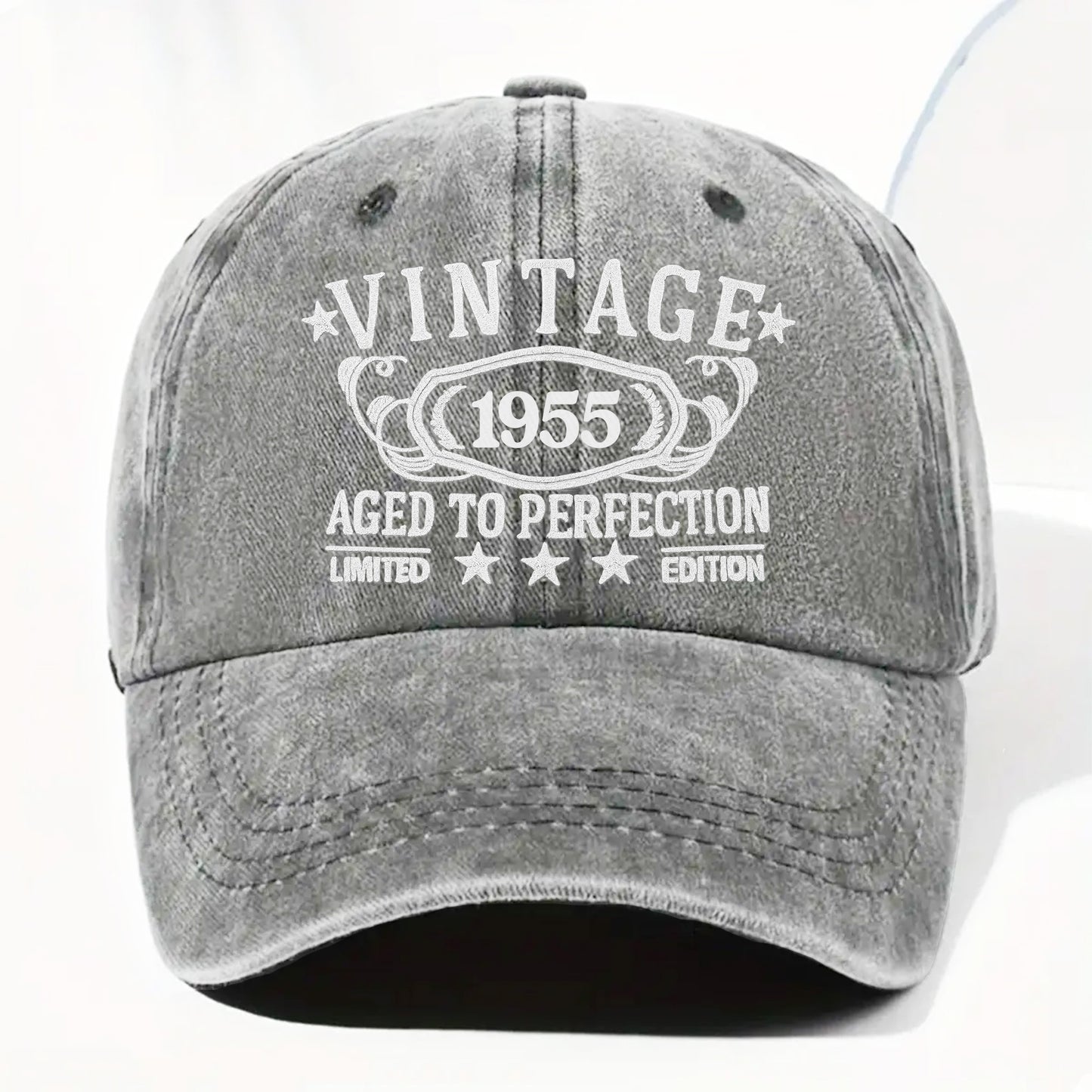 Vintage Aged To Perfection Limited Edition - Personalized Custom Washed Denim Cap - DAD118_WDCAP