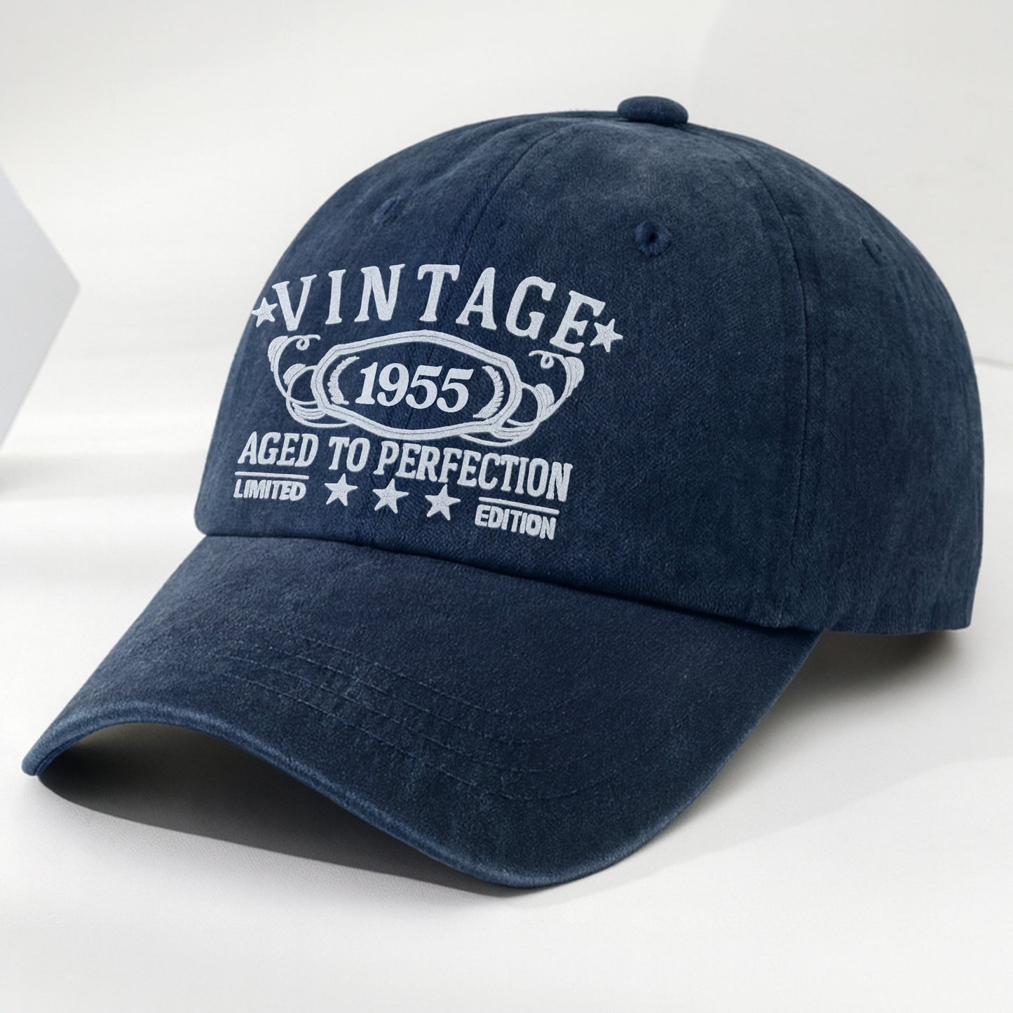 Vintage Aged To Perfection Limited Edition - Personalized Custom Washed Denim Cap - DAD118_WDCAP
