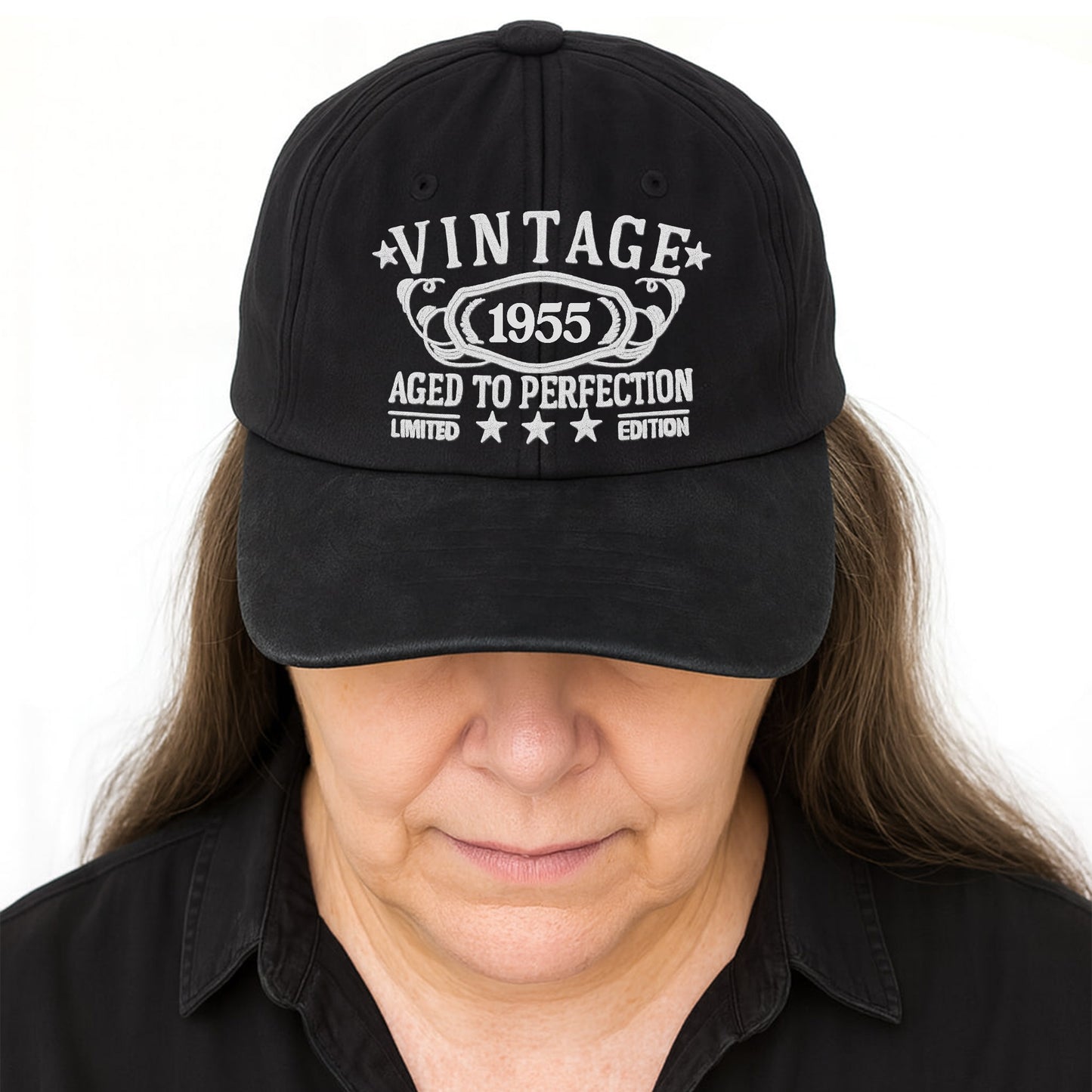 Vintage Aged To Perfection Limited Edition - Personalized Custom Washed Denim Cap - DAD118_WDCAP