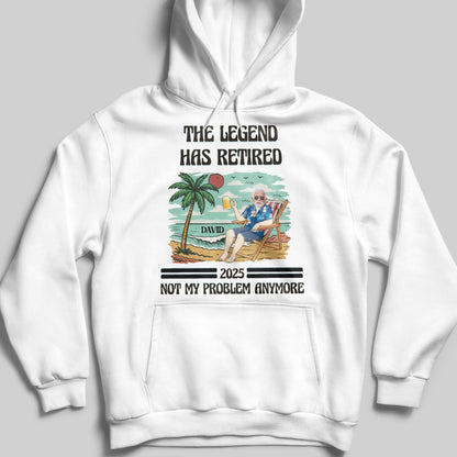 The Legend Has Retired Not My Problem Anymore, Palm Tree, Beach, Beer
