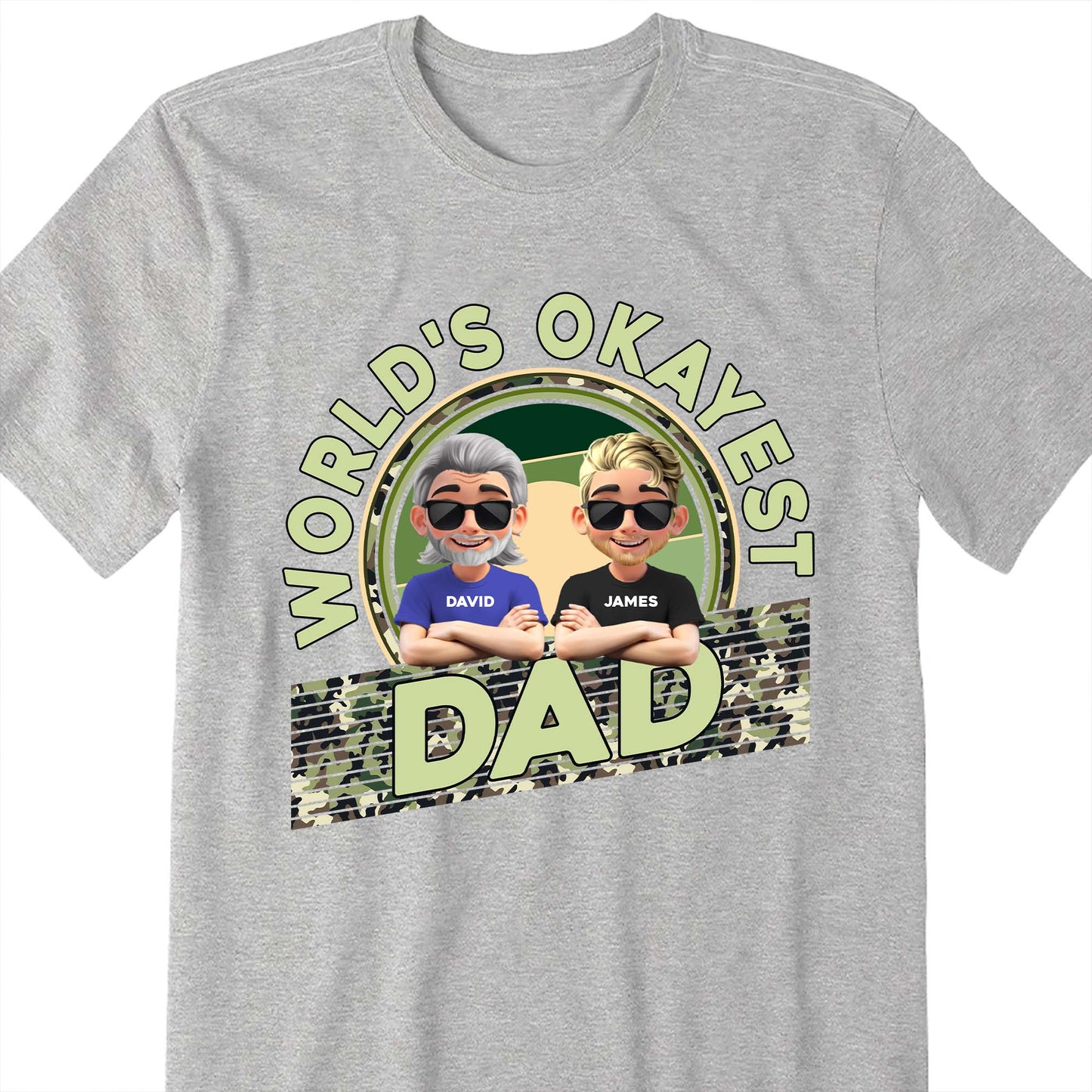 World's Okayest Dad, Cartoon Characters and Sunglasses